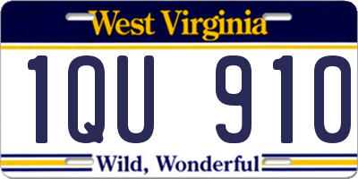 WV license plate 1QU910