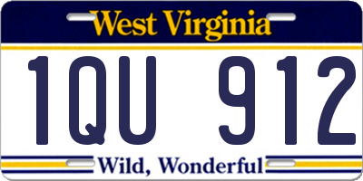WV license plate 1QU912