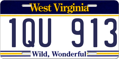 WV license plate 1QU913