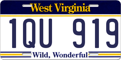 WV license plate 1QU919