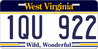 WV license plate 1QU922