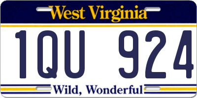 WV license plate 1QU924