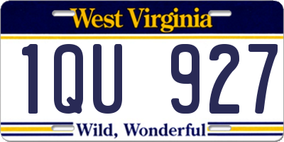 WV license plate 1QU927