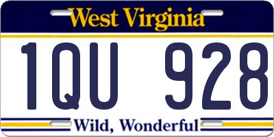 WV license plate 1QU928
