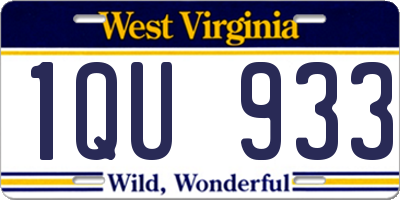 WV license plate 1QU933