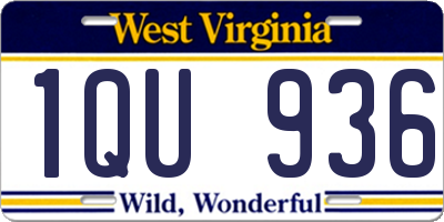 WV license plate 1QU936