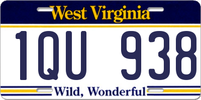 WV license plate 1QU938
