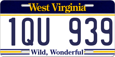 WV license plate 1QU939