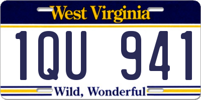WV license plate 1QU941