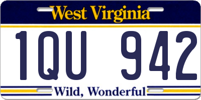 WV license plate 1QU942