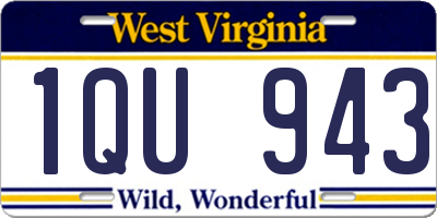 WV license plate 1QU943