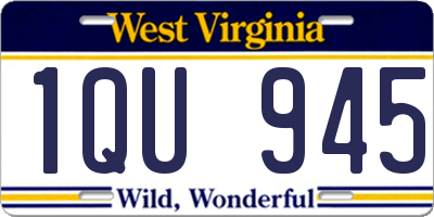WV license plate 1QU945