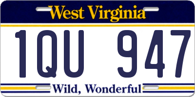 WV license plate 1QU947