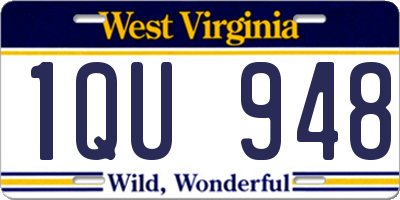WV license plate 1QU948