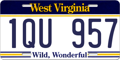 WV license plate 1QU957