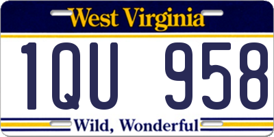 WV license plate 1QU958