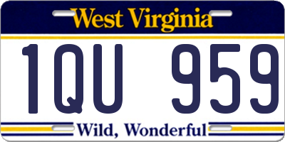 WV license plate 1QU959