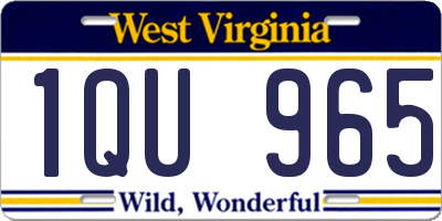 WV license plate 1QU965