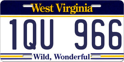 WV license plate 1QU966