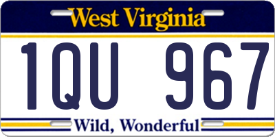 WV license plate 1QU967