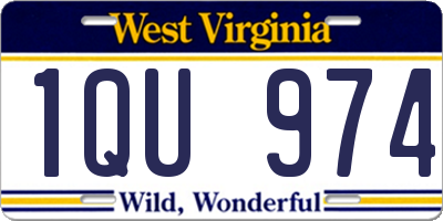 WV license plate 1QU974