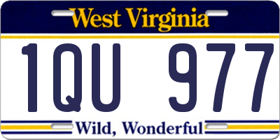 WV license plate 1QU977