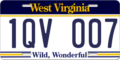 WV license plate 1QV007
