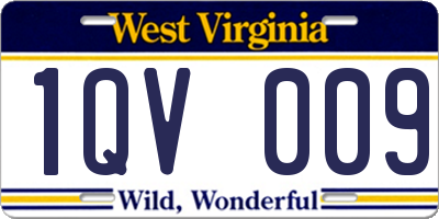 WV license plate 1QV009