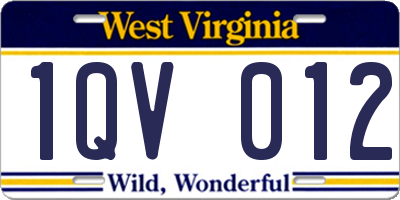 WV license plate 1QV012
