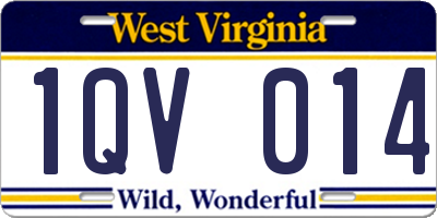 WV license plate 1QV014