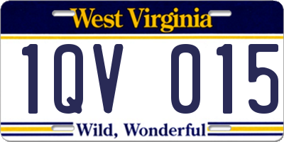 WV license plate 1QV015