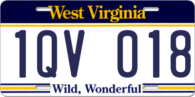 WV license plate 1QV018