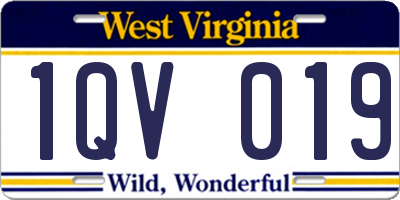 WV license plate 1QV019
