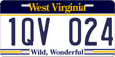 WV license plate 1QV024