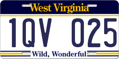 WV license plate 1QV025