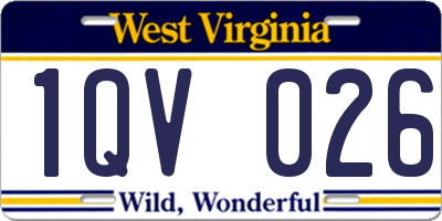 WV license plate 1QV026