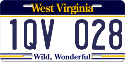 WV license plate 1QV028