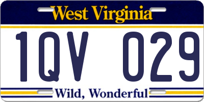 WV license plate 1QV029