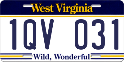 WV license plate 1QV031