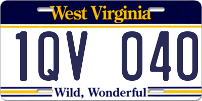 WV license plate 1QV040