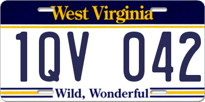 WV license plate 1QV042