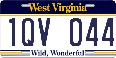 WV license plate 1QV044