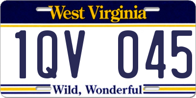 WV license plate 1QV045