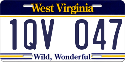 WV license plate 1QV047