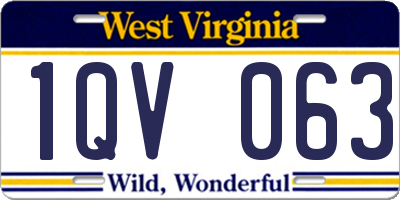 WV license plate 1QV063