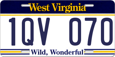 WV license plate 1QV070