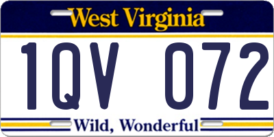 WV license plate 1QV072
