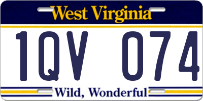 WV license plate 1QV074