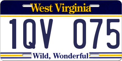 WV license plate 1QV075
