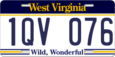 WV license plate 1QV076